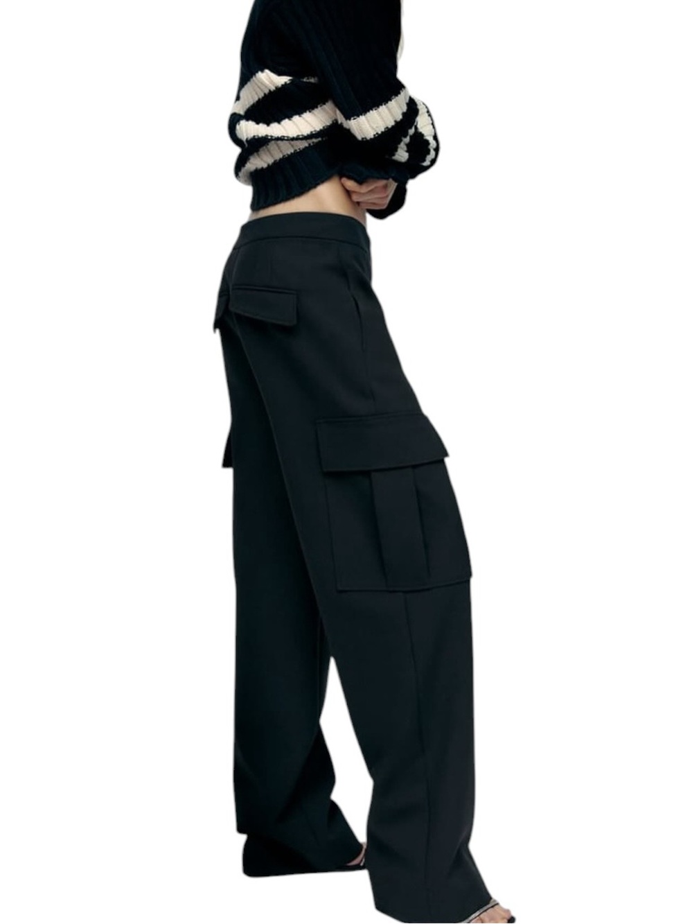 Zara Black Cargo Pants in Sz XS